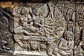 Prambanan - Ramayana reliefs of Shiva Temple. Sita flown to Alengka by Rawana. 